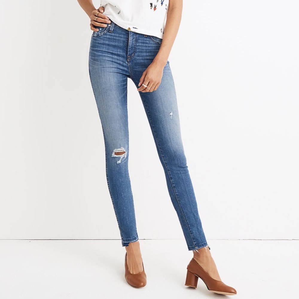 Madewell 10" High-Rise Skinny Jeans: Drop Step-Hem Edition